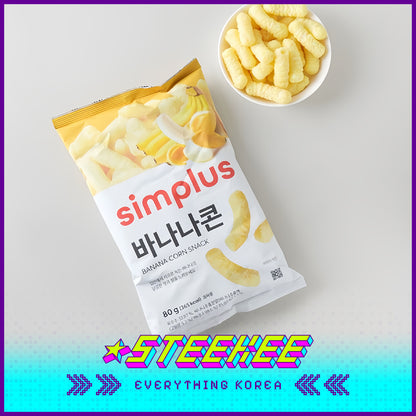 Simplus Sweet Banana Corn Crisp 80g by Steekee Korea 4181