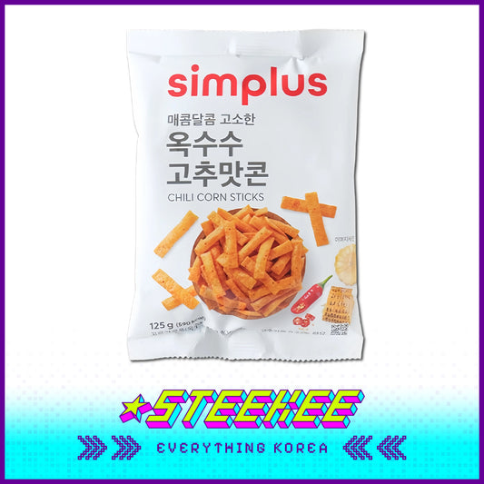Simplus Chili Flavor Sweet Spicy Corn Crisp 125g by Steekee Korea 4191