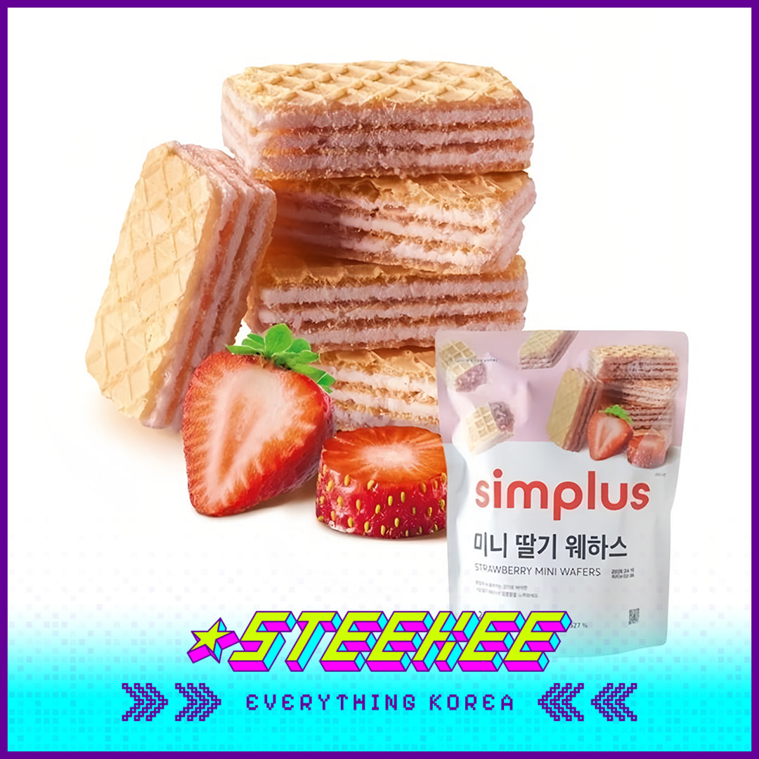 Simplus Strawberry Mini Wafer Snack 235g by Steekee Korea 4195