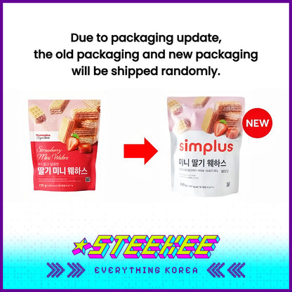 Simplus Strawberry Mini Wafer Snack 235g by Steekee Korea 4195