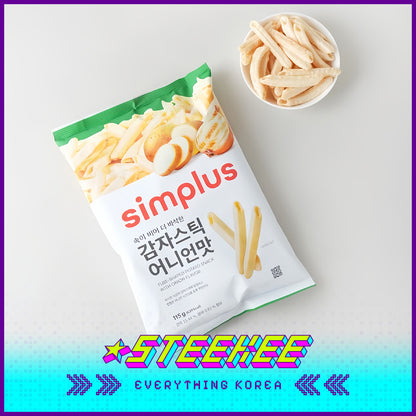 Simplus Cheese Onion Dual Flavor Tube-Shaped Potato Snack 115g by Steekee Korea 4196