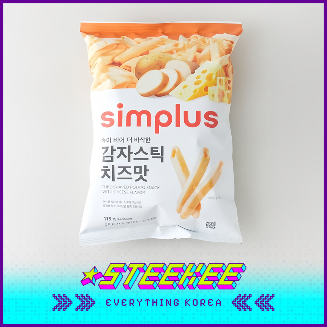 Simplus Cheese Onion Dual Flavor Tube-Shaped Potato Snack 115g by Steekee Korea 4196