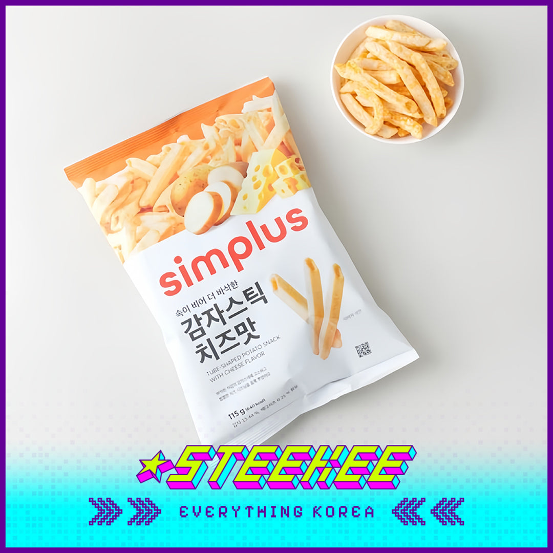 Simplus Cheese Onion Dual Flavor Tube-Shaped Potato Snack 115g by Steekee Korea 4196