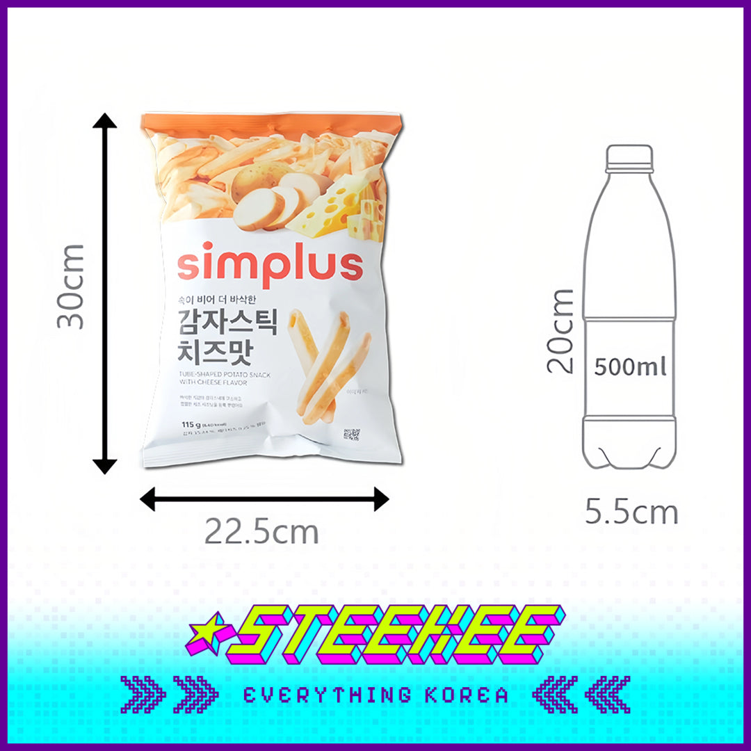 Simplus Cheese Onion Dual Flavor Tube-Shaped Potato Snack 115g by Steekee Korea 4196