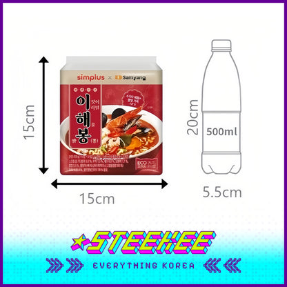 Simplus × Samyang Seafood Ramen Instant Noodles 456g Set of 4 by Steekee Korea 4203