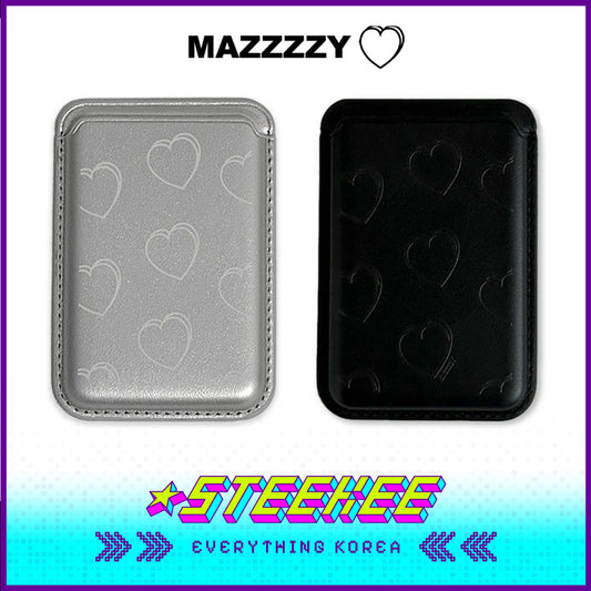 MAZZZZY Heart-shaped Pattern MagSafe Magnetic Mobile Phone Case Card Holder by Steekee Korea 4208