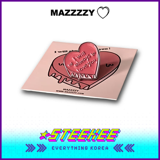 MAZZZZY Heart-Shaped Cake Metal Badge Pin Accessories by Steekee Korea 4210