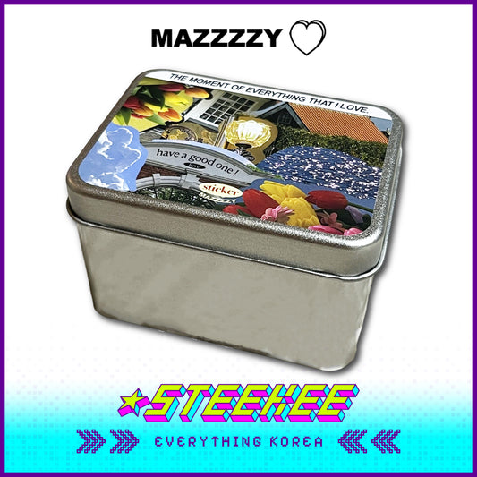 MAZZZZY The Moment Stickers Journal Decorative Stationary Large Capacity Metal Box by Steekee Korea 4213