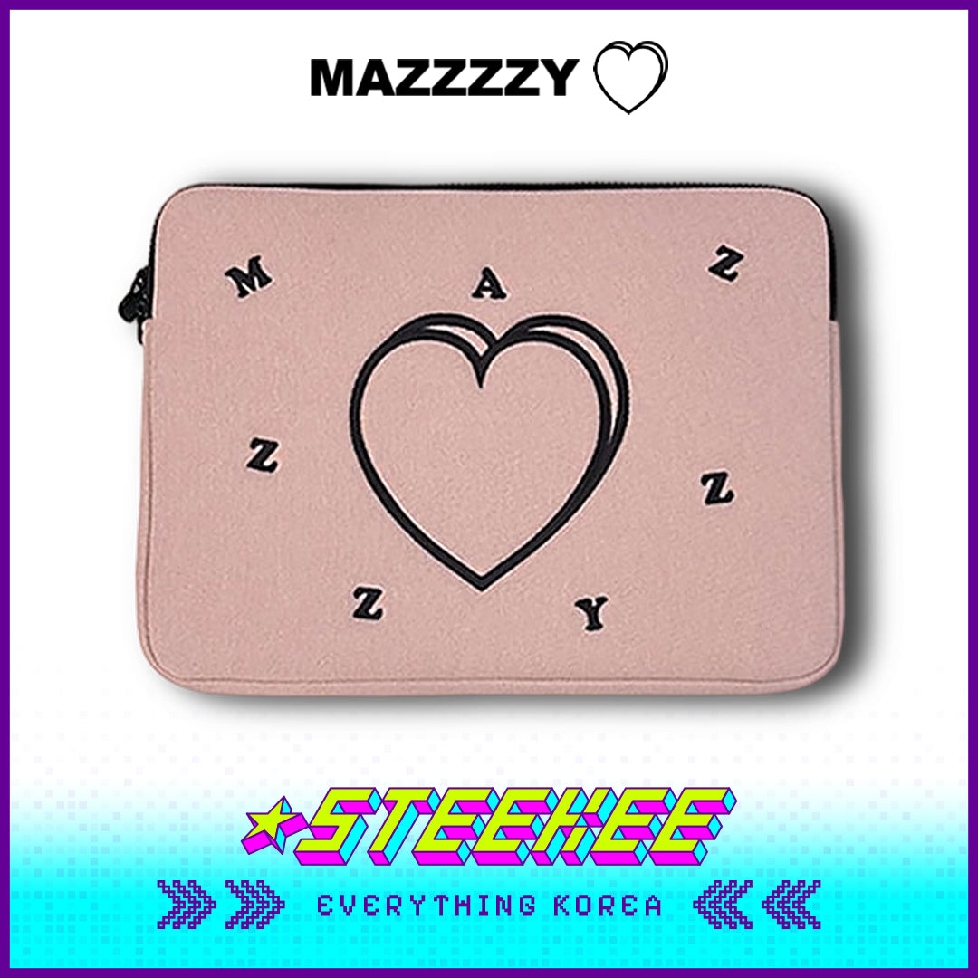 MAZZZZY Signature Heart-shaped Thickened Pink Computer Bag Laptop Ipad Pouch by Steekee Korea 4217