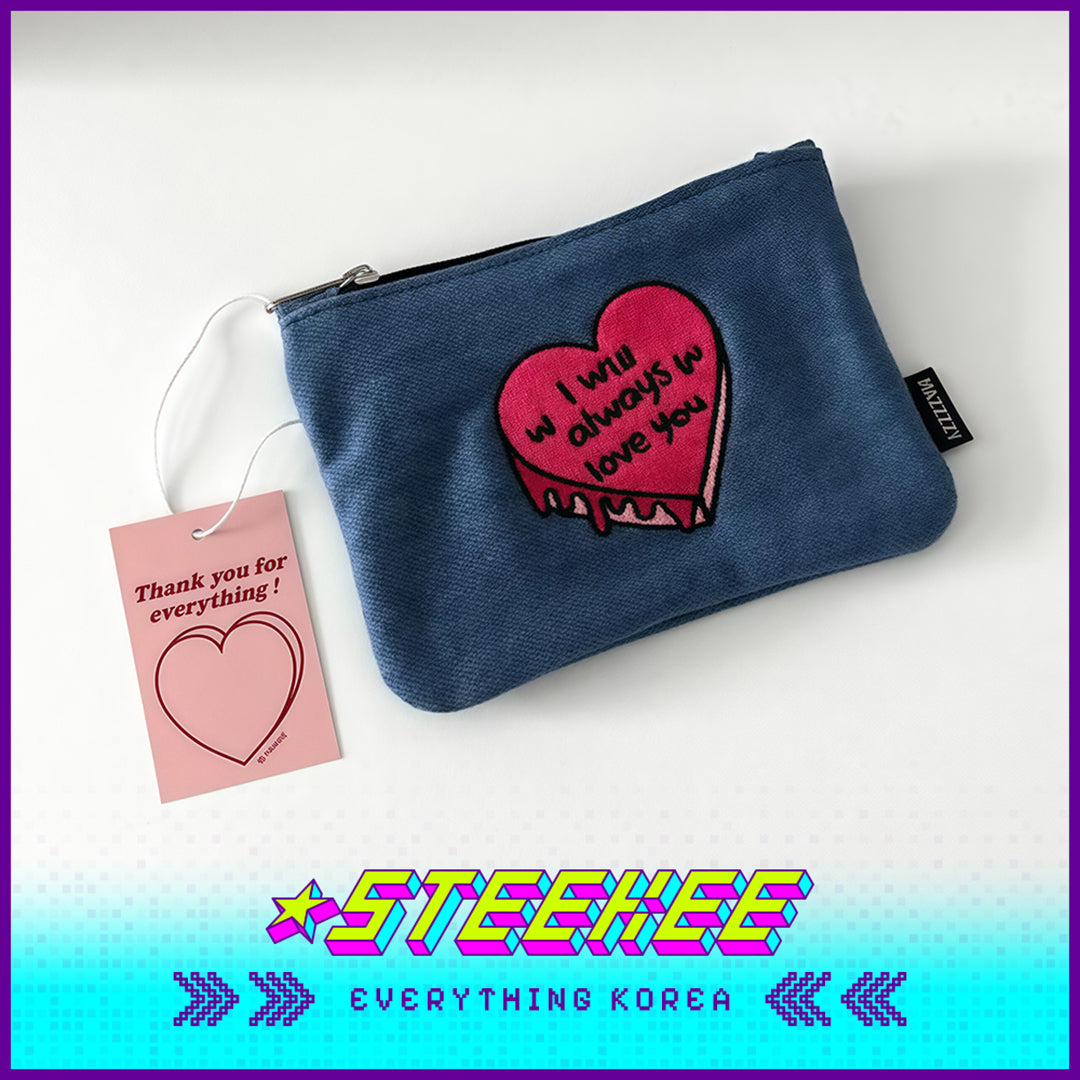 MAZZZZY Heart-shaped Cake Denim Blue Multifunctional Storage Bag Pouch Organiser by Steekee Korea 4219