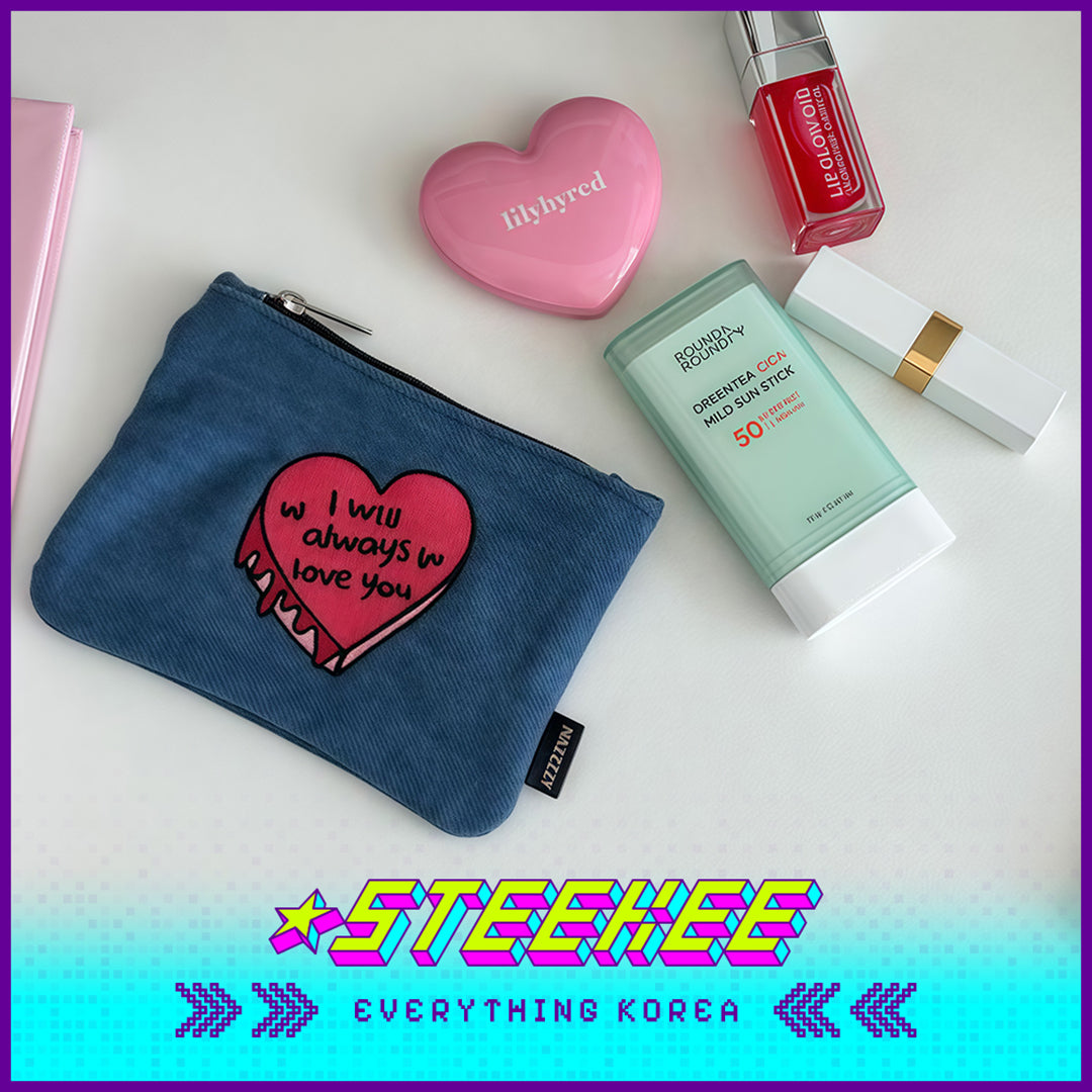 MAZZZZY Heart-shaped Cake Denim Blue Multifunctional Storage Bag Pouch Organiser by Steekee Korea 4219