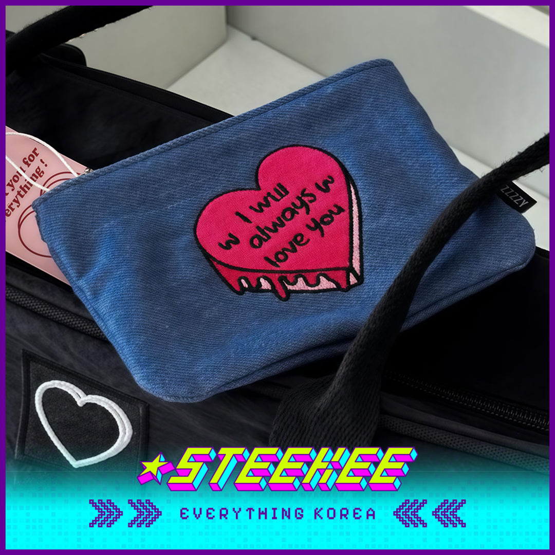 MAZZZZY Heart-shaped Cake Denim Blue Multifunctional Storage Bag Pouch Organiser by Steekee Korea 4219