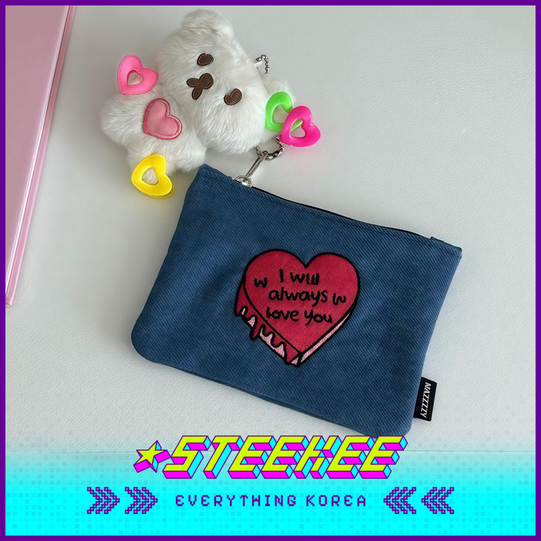 MAZZZZY Heart-shaped Cake Denim Blue Multifunctional Storage Bag Pouch Organiser by Steekee Korea 4219