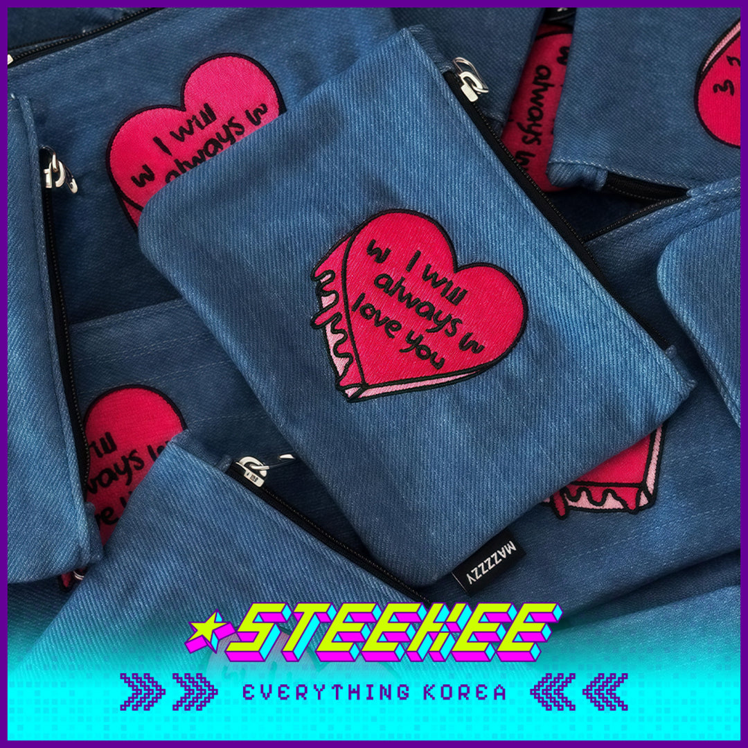 MAZZZZY Heart-shaped Cake Denim Blue Multifunctional Storage Bag Pouch Organiser by Steekee Korea 4219