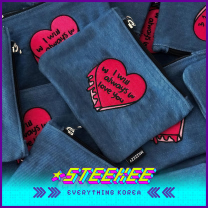 MAZZZZY Heart-shaped Cake Denim Blue Multifunctional Storage Bag Pouch Organiser by Steekee Korea 4219
