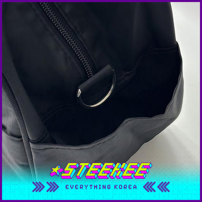 MAZZZZY Signature Heart Embroidered Nylon Shoulder Bag Handbag Duffel Bag by Steekee Korea 4220