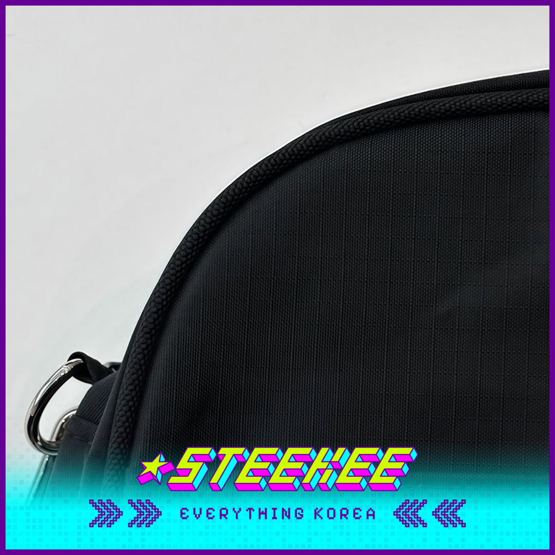 MAZZZZY Signature Heart Embroidered Nylon Shoulder Bag Handbag Duffel Bag by Steekee Korea 4220