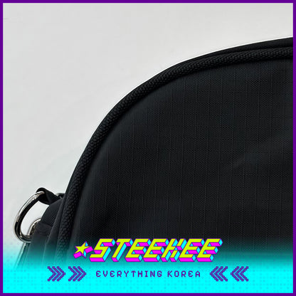 MAZZZZY Signature Heart Embroidered Nylon Shoulder Bag Handbag Duffel Bag by Steekee Korea 4220