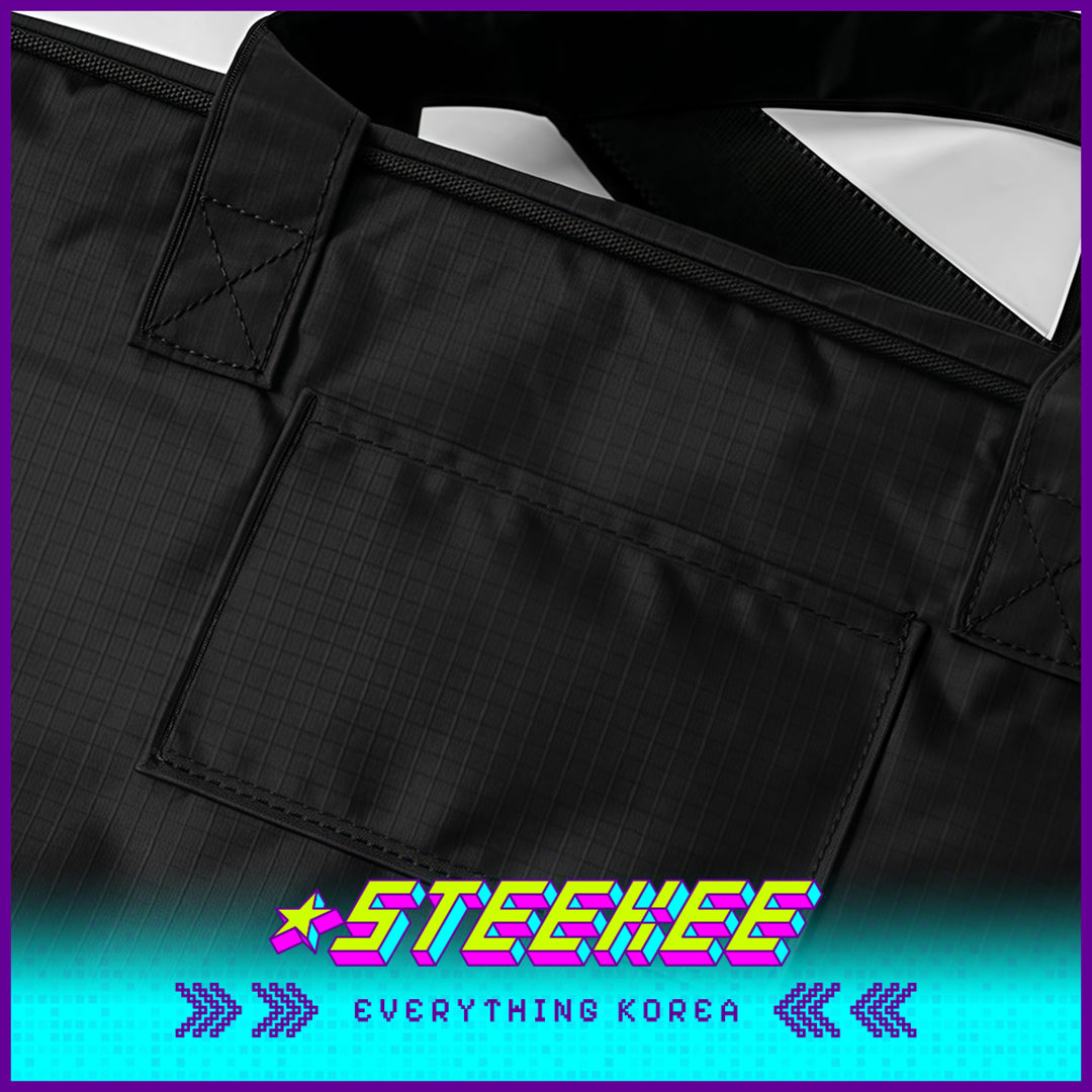 MAZZZZY Signature Heart Embroidered Nylon Shoulder Bag Handbag Duffel Bag by Steekee Korea 4220