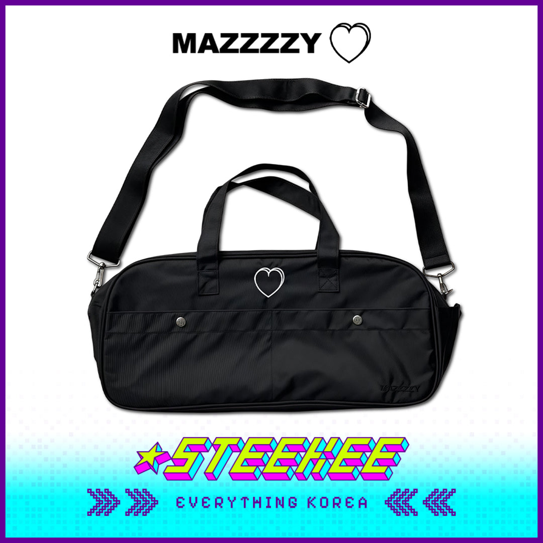 MAZZZZY Signature Heart Embroidered Nylon Shoulder Bag Handbag Duffel Bag by Steekee Korea 4220