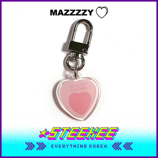 MAZZZZY Around Cute Acrylic Heart-Shaped Keychain Keyring by Steekee Korea 4231