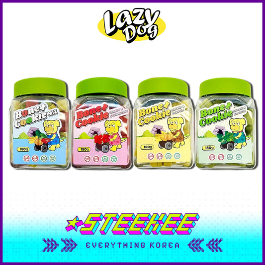 LazyDog Multi-flavor Mix Fruit and Vegetable Vegan Bone Cookie Pet Snack 180g by Steekee Korea 4242