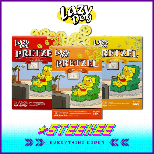 LazyDog Meat and Vegetable Pretzels Protein Fiber Biscuit Pet Snack 180g Set of 2 by Steekee Korea 4244