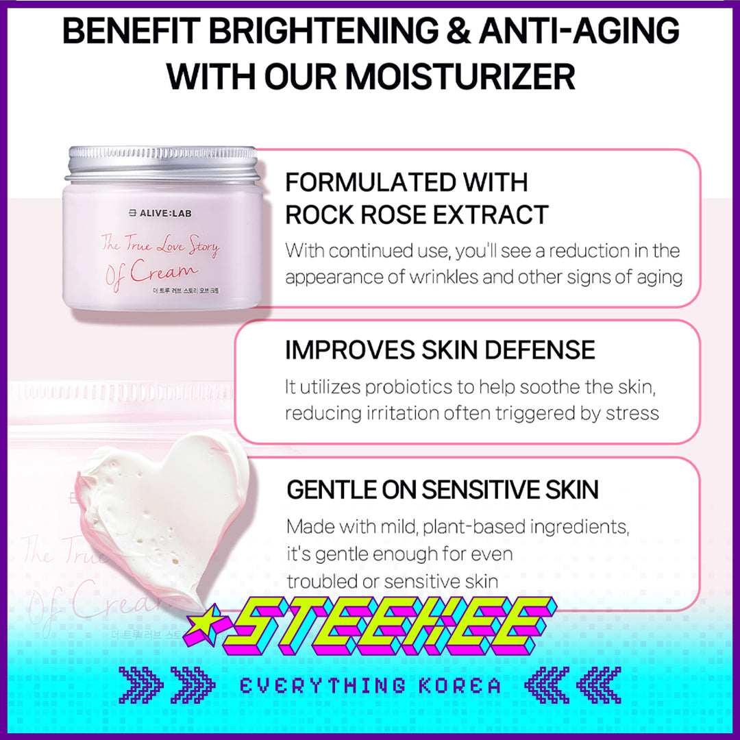 ALIVE:LAB Pink Rock Rose Moisturizing Brightening The True Love Story of Cream 100ml by Steekee Korea 4260