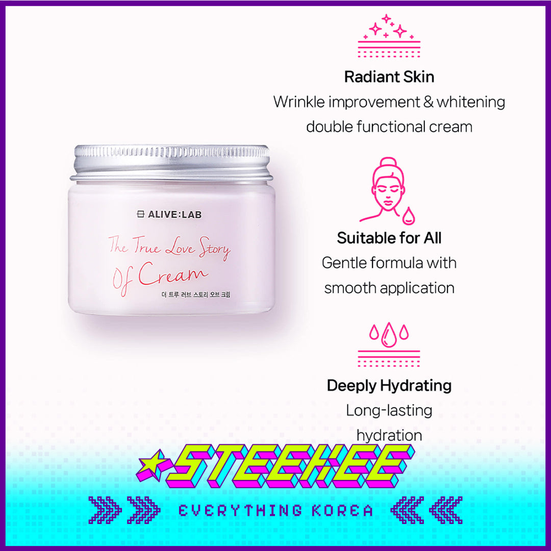 ALIVE:LAB Pink Rock Rose Moisturizing Brightening The True Love Story of Cream 100ml by Steekee Korea 4260