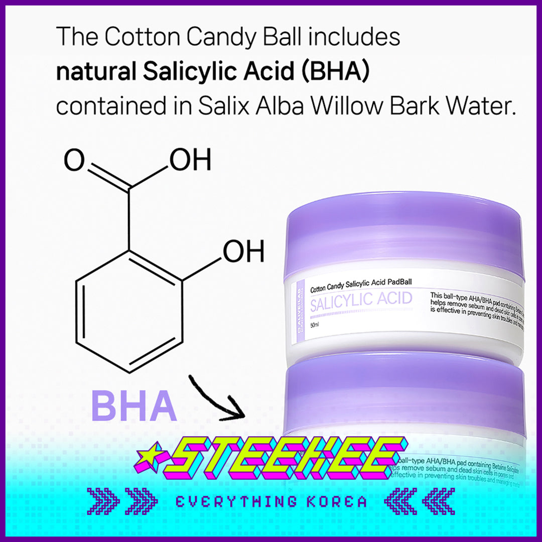 ALIVE:LAB Cotton Candy Salicylic Acid PadBall Exfoliating Hydrating Sebum Blemish Care 50ml by Steekee Korea 4276