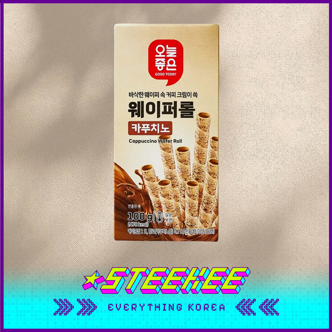 GOOD TODAY Crispy Wafer Roll Vanilla Choco Cappuccino 100g by Steekee Korea 4290