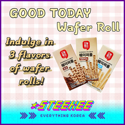 GOOD TODAY Crispy Wafer Roll Vanilla Choco Cappuccino 100g by Steekee Korea 4290