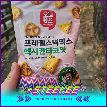 GOOD TODAY Mixed Pretzels Cheddar Cheese Flavor Mexican Taco Flavor 65g by Steekee Korea 4291