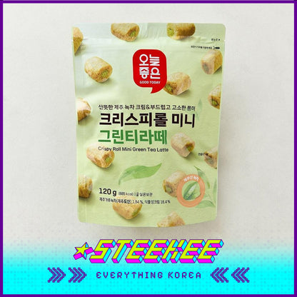 GOOD TODAY Green Tea Flavored Snack Combo Cookie Crispy Roll Popcorn Wafers by Steekee Korea 4296