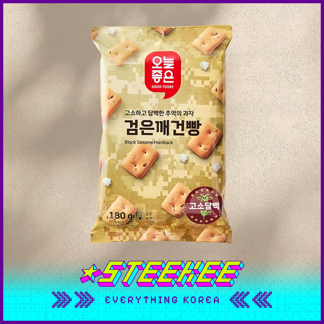 GOOD TODAY Fried Black Sesame Hardtack Crispy Bread Snack by Steekee Korea 4298