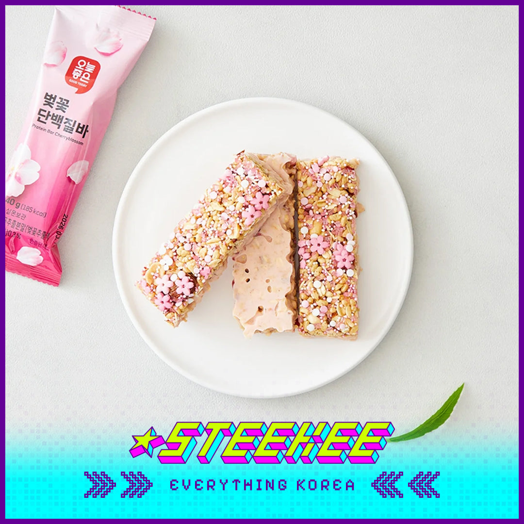 GOOD TODAY Cherry Blossom Flavored Series Protein Bars and Popcorn by Steekee Korea 4300