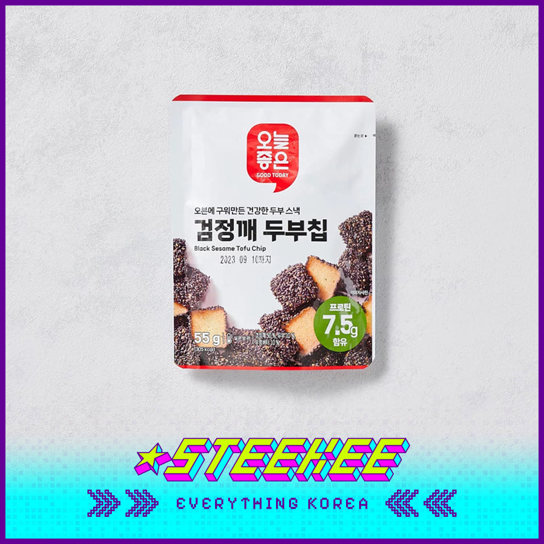 GOOD TODAY Black Sesame Oat Tofu Crispy Chip Snack 55g by Steekee Korea 4302