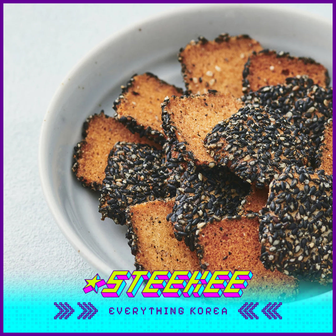 GOOD TODAY Black Sesame Oat Tofu Crispy Chip Snack 55g by Steekee Korea 4302