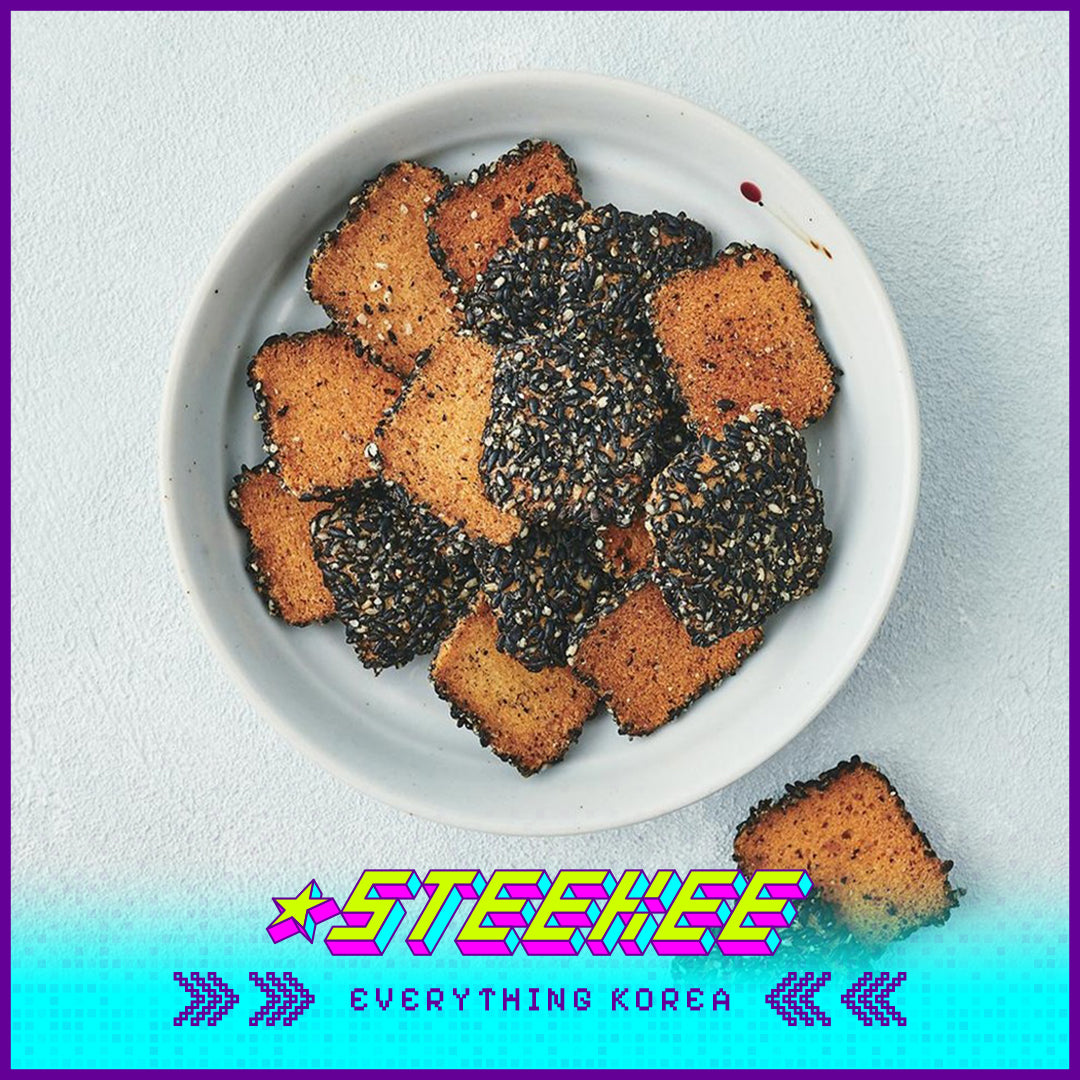 GOOD TODAY Black Sesame Oat Tofu Crispy Chip Snack 55g by Steekee Korea 4302