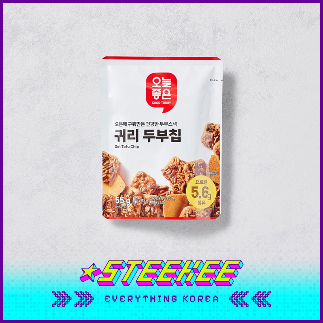 GOOD TODAY Black Sesame Oat Tofu Crispy Chip Snack 55g by Steekee Korea 4302