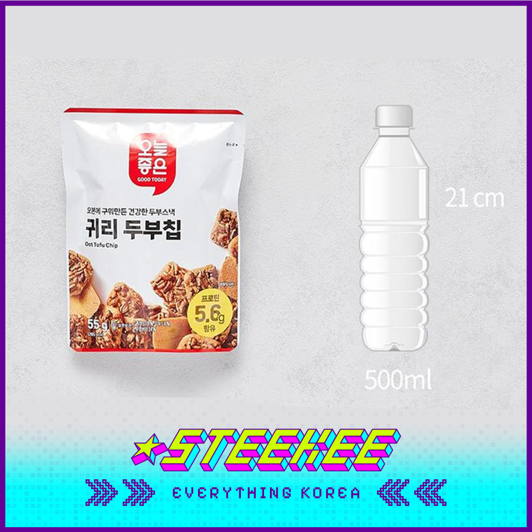 GOOD TODAY Black Sesame Oat Tofu Crispy Chip Snack 55g by Steekee Korea 4302