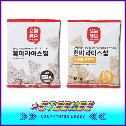 GOOD TODAY Black Rice Brown Rice Chip Cheese Risotto Snack 100g by Steekee Korea 4303