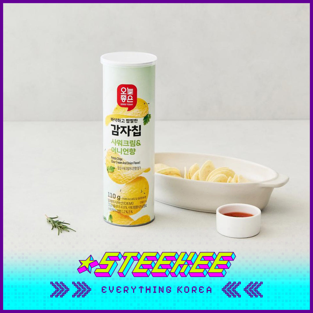 GOOD TODAY Original Sour Cream Onion Flavor Truffle Flavor Barrel Potato Chips Snack 110g by Steekee Korea 4305