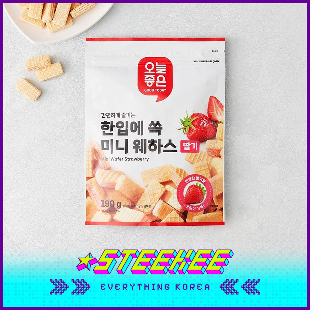 GOOD TODAY Vanilla Strawberry Pineapple Mini Wafer Biscuit Snack 190g by Steekee Korea 4307