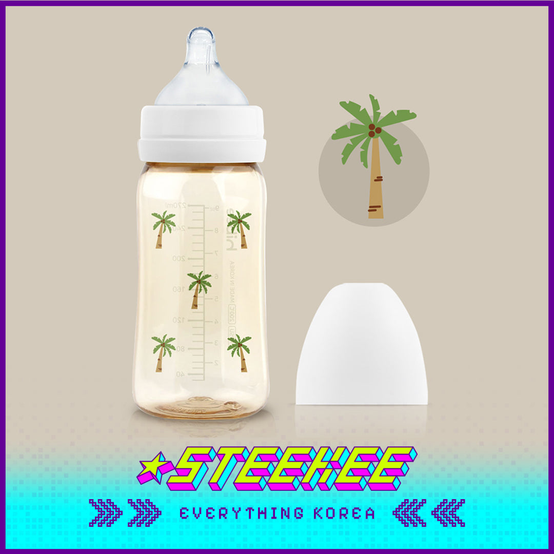 Hibee Eight Air Vents PPSU Anti-Colic BPA-free Baby Bottle Large Capacity Summer Palm Tree 270ml by Steekee Korea 4320