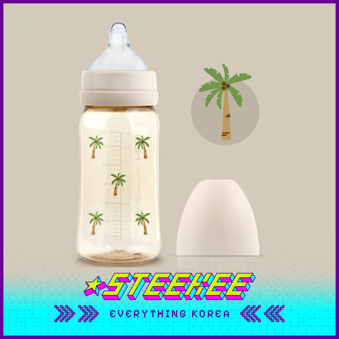 Hibee Eight Air Vents PPSU Anti-Colic BPA-free Baby Bottle Large Capacity Summer Palm Tree 270ml by Steekee Korea 4320