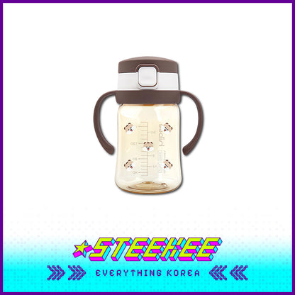 Hibee PPSU One-Touch Straw Cup Baby Water Bottle BPA-free Leak-proof Set of 2 by Steekee Korea 4322