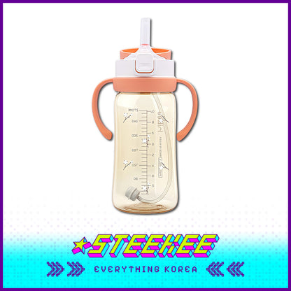 Hibee PPSU One-Touch Straw Cup Baby Water Bottle BPA-free Leak-proof Set of 2 by Steekee Korea 4322