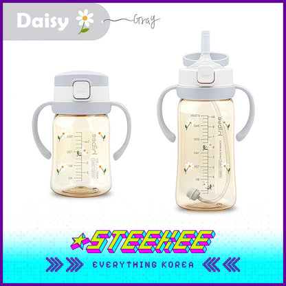 Hibee PPSU One-Touch Straw Cup Baby Water Bottle BPA-free Leak-proof Set of 2 by Steekee Korea 4322