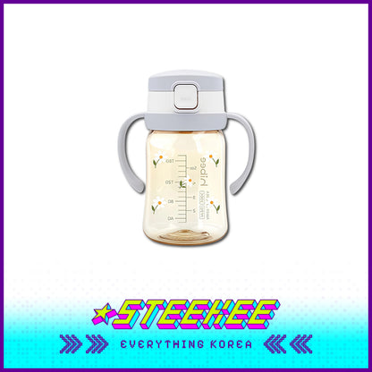 Hibee PPSU One-Touch Straw Cup Baby Water Bottle BPA-free Leak-proof Set of 2 by Steekee Korea 4322